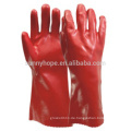 Gauntlet glatte, fertige rote PVC-beschichtete Handschuhe